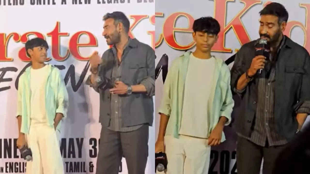 Ajay in awe as son Yug recreates his 'Singham' dialogue