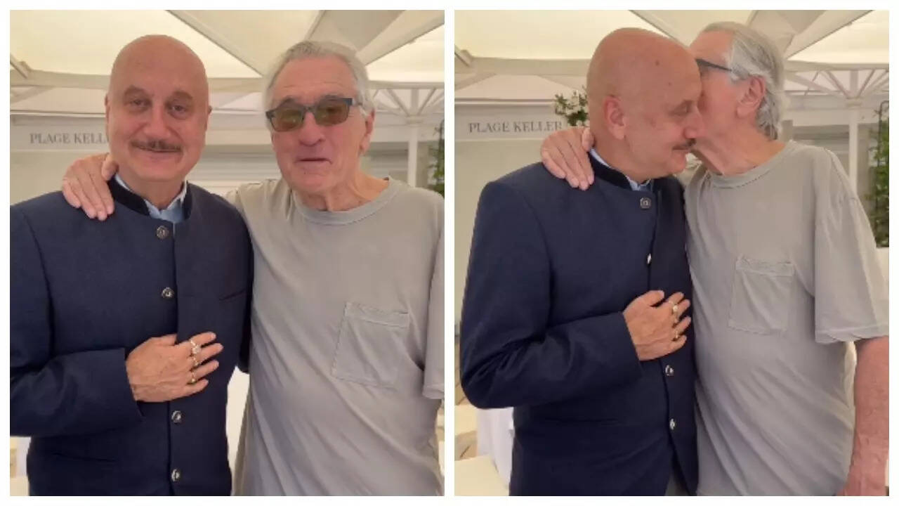 Robert De Niro showers hugs, kisses on Anupam at Cannes