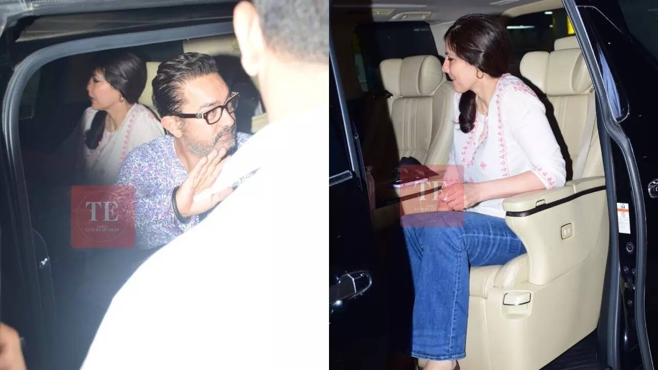 Aamir shares a warm kiss with girlfriend Gauri at airport