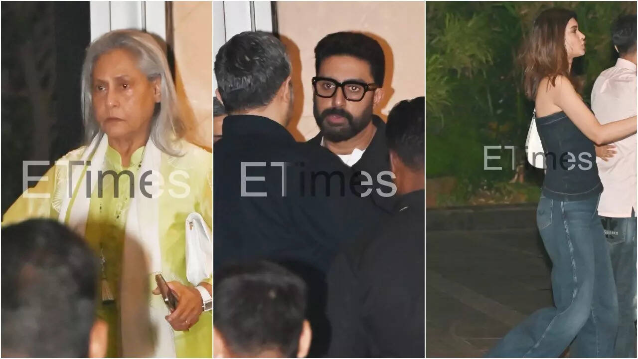 Abhishek and Jaya Bachchan step out for family dinner