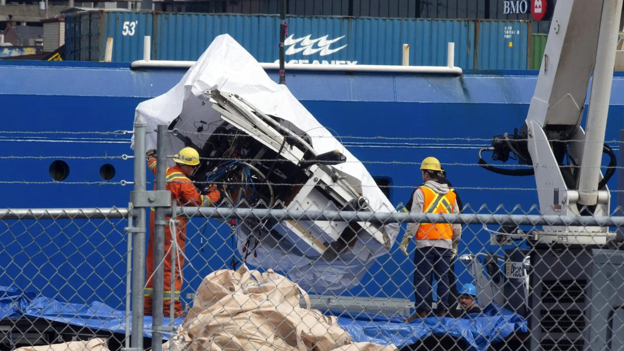 Vessel's implosion can be heard on new video from expedition to Titanic wreckage