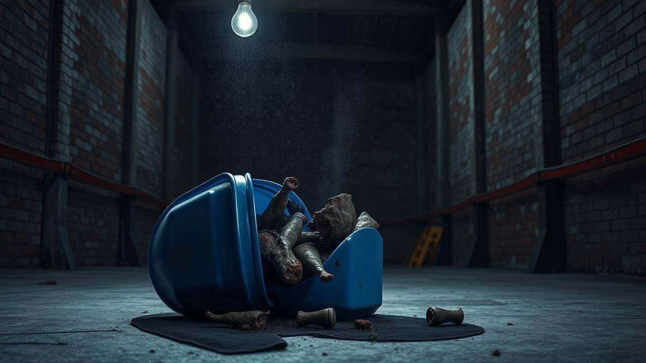Blue drum, grim discovery (AI-generated image)