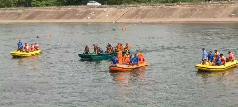 Multi-agency flood relief exercise held on Sabarmati canal banks