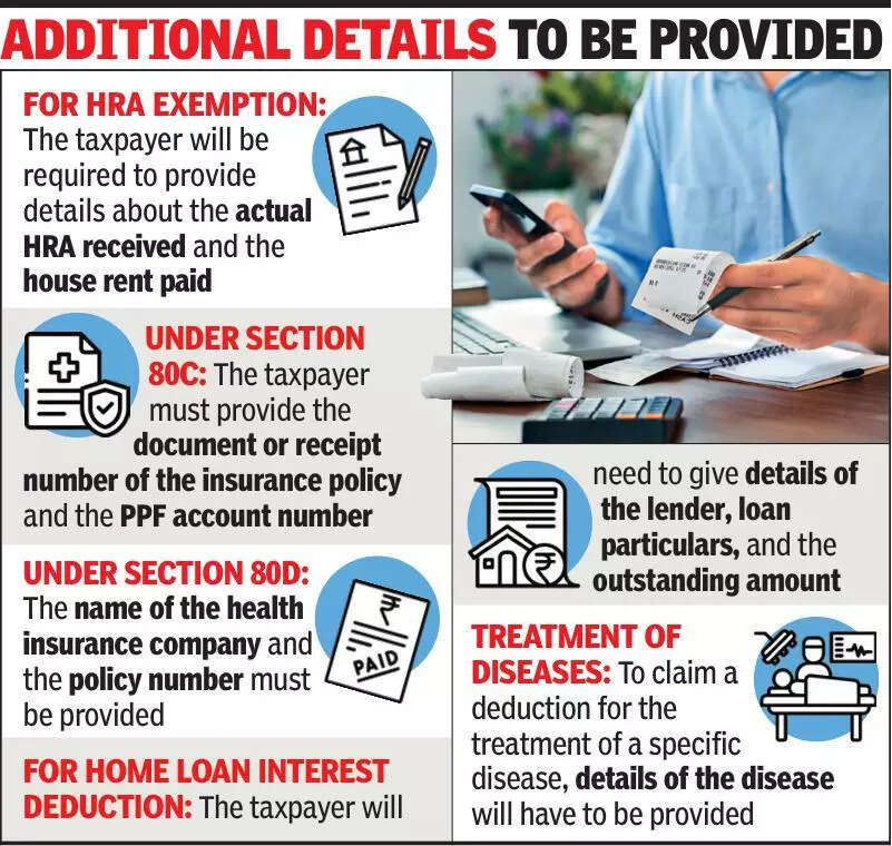 Details must to claim exemptions, deductions in new ITR