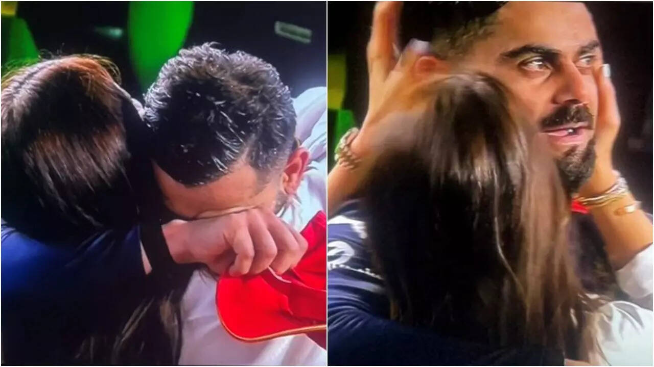 Virat Kohli cries like a baby in Anushka Sharma's arms