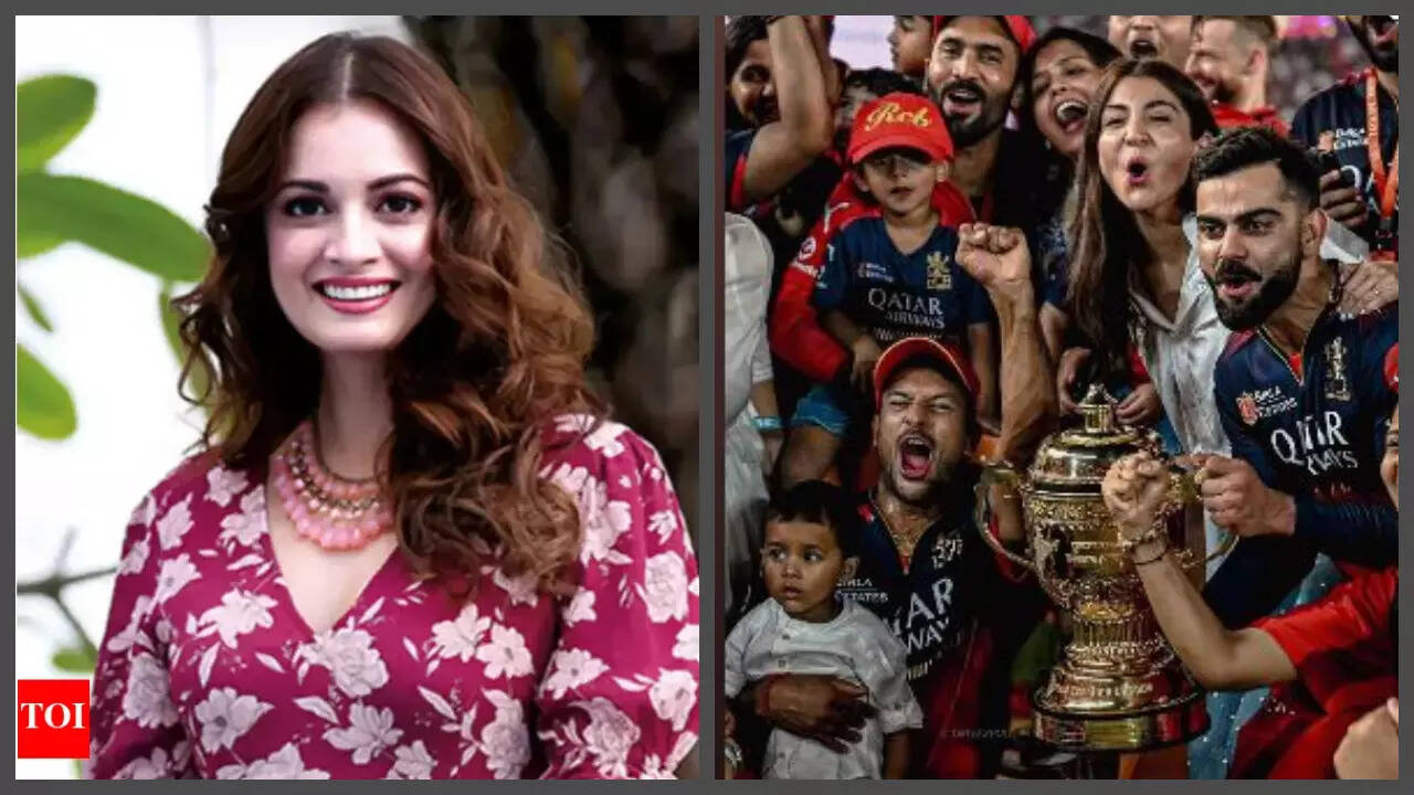 Dia shares her favourite RCB win pic with Anushka-Virat cheering