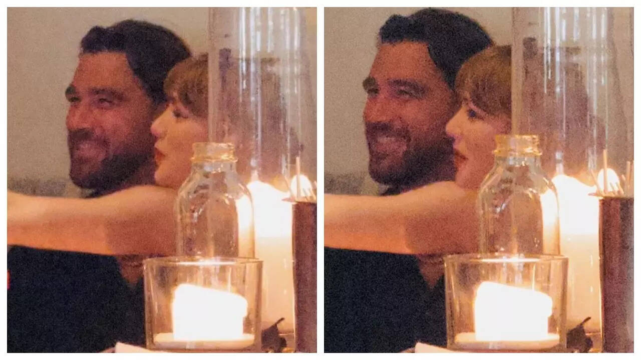 Taylor-Travis SPOTTED twinning on dinner date - WATCH