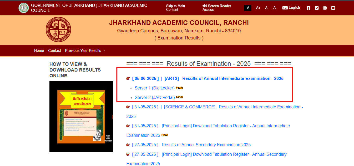 JAC Class 12th Arts result 2025 declared: Check direct link to download scorecards here
