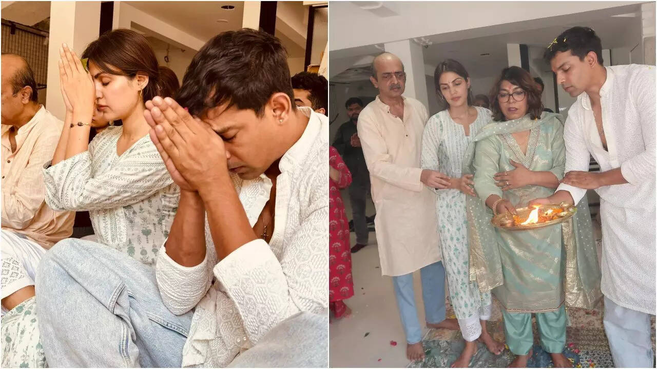 Rhea performs puja after court’s nod to travel abroad