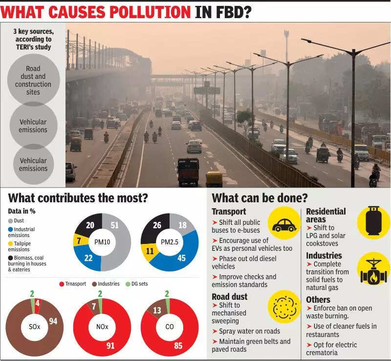 Dust, industrial & vehicle emissions top contributors to Faridabad air pollution