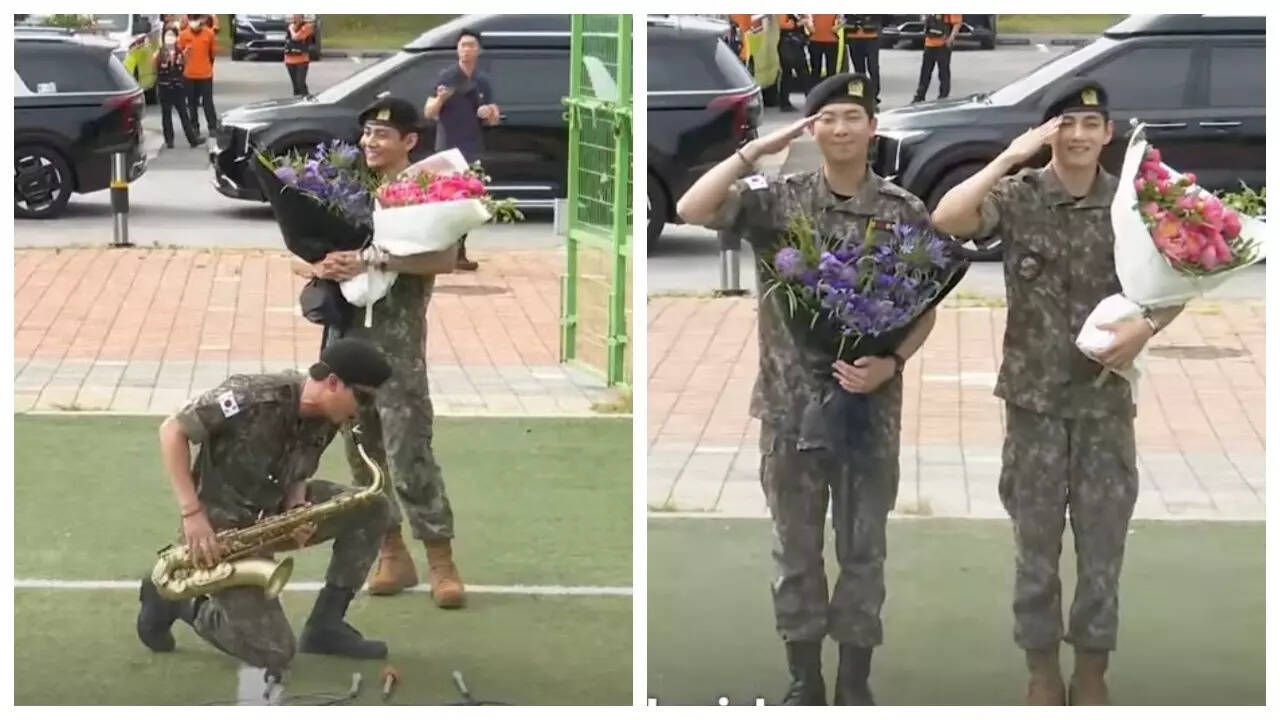 BTS stars RM, V discharged from Military service- WATCH