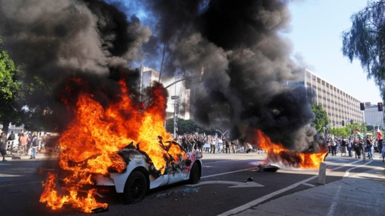 Los Angeles protests: Why are Waymo robotaxis being torched? At least five self-driving cars destroyed in riots