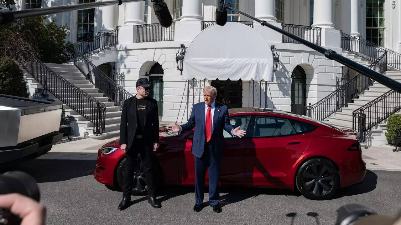 'I may move it around a little bit': Trump refuses to sell the red Tesla; praises Starlink as 'great service'