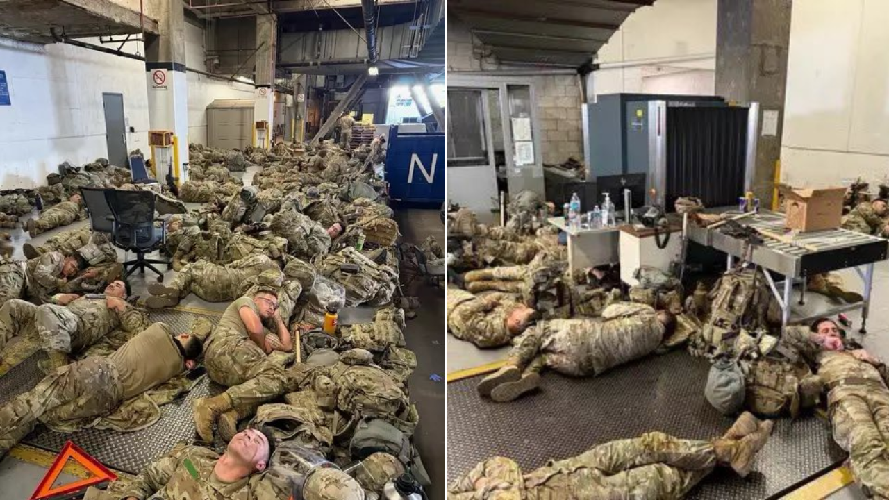 California Guv slams Trump over 'disrespect' to troops: Photos show National Guard sleeping on floors