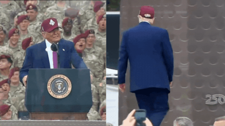 Donald Trump YMCA dance: Soldiers cheer and join the US President ahead of military parade - watch video