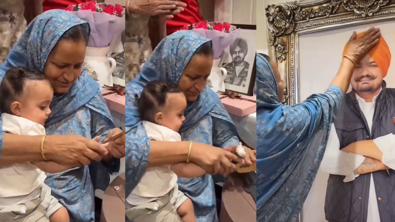 Sidhu Moosewala’s mother cuts cake with his brother