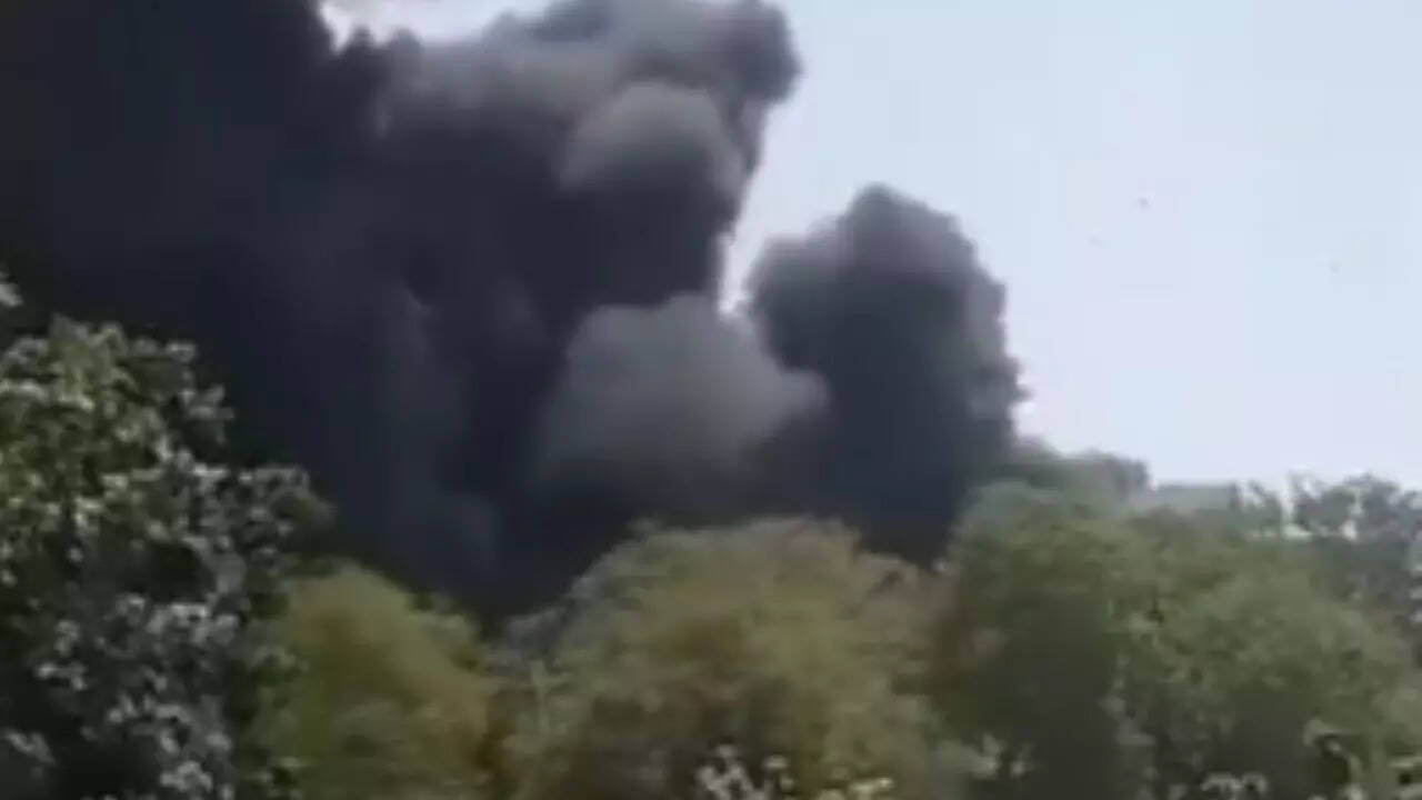Passenger plane crashes near airport in Ahmedabads Meghani area