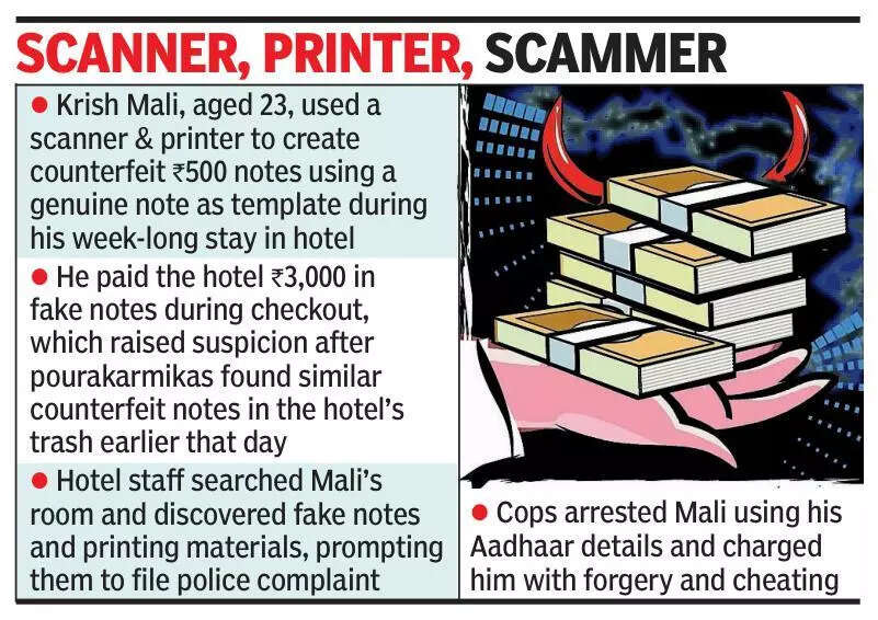 Bengaluru man prints fake notes during week-long stay in hotel, lands in police net