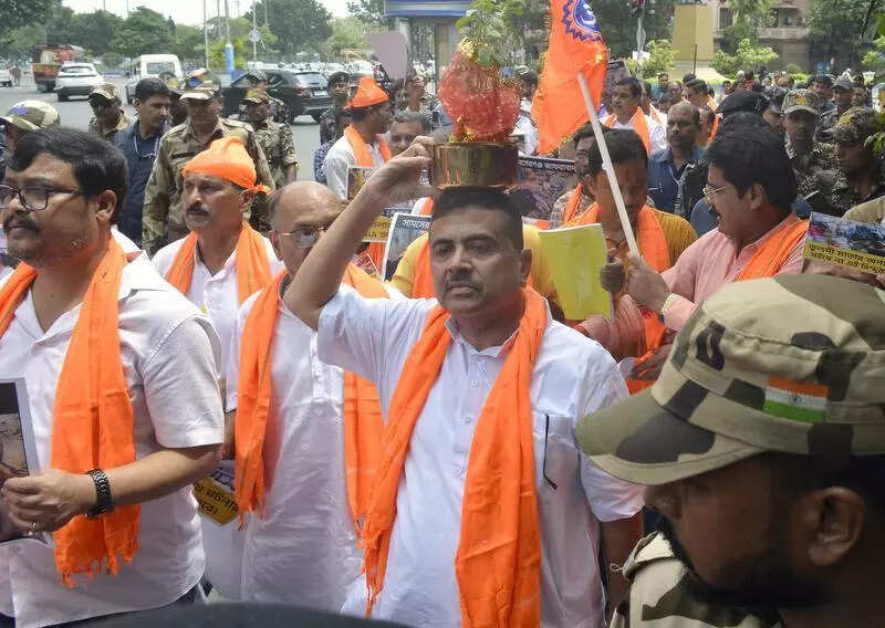 Drama, says TMC after Suvendu’s tulsi march in city