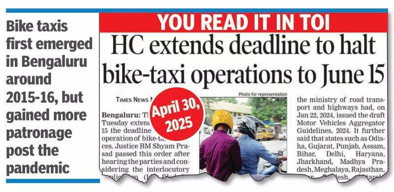 Karnataka government: Stop bike taxi operations or face action