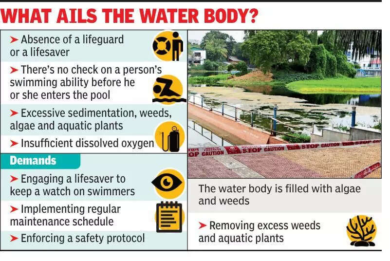 Lake regulars raise questions on absence of lifeguard at pool, lack of maintenance