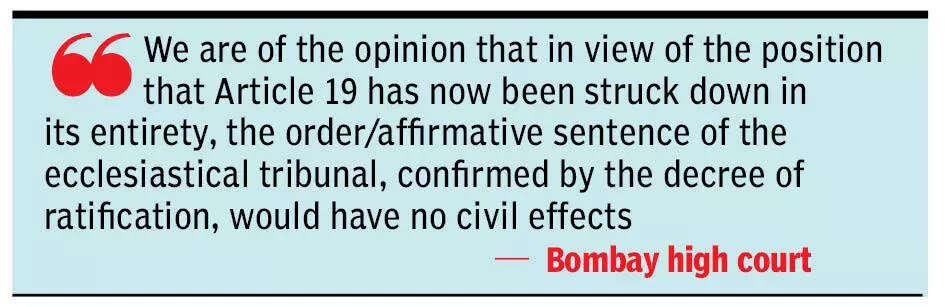 HC: Marriage annulment order by church tribunals have no civil effect