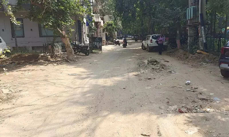 Dug up for sewers 5 months ago, no repairs yet for road in Sushant Lok-1