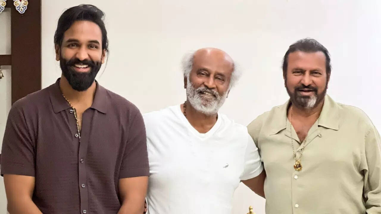 Rajinikanth hugs Vishnu after watching Kannappa