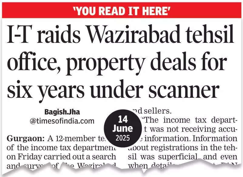 Rs 2 lakh crore property deals struck in Wazirabad under I-T scanner