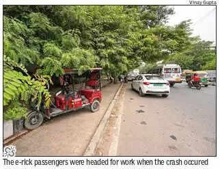 Man dies after SUV ploughs into e-rick near Cyber Park in Gurgaon