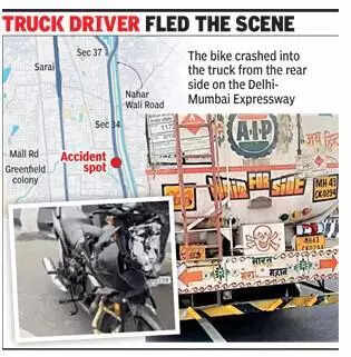 2 bikers crash into truck on Delhi-Mumbai Expressway, die