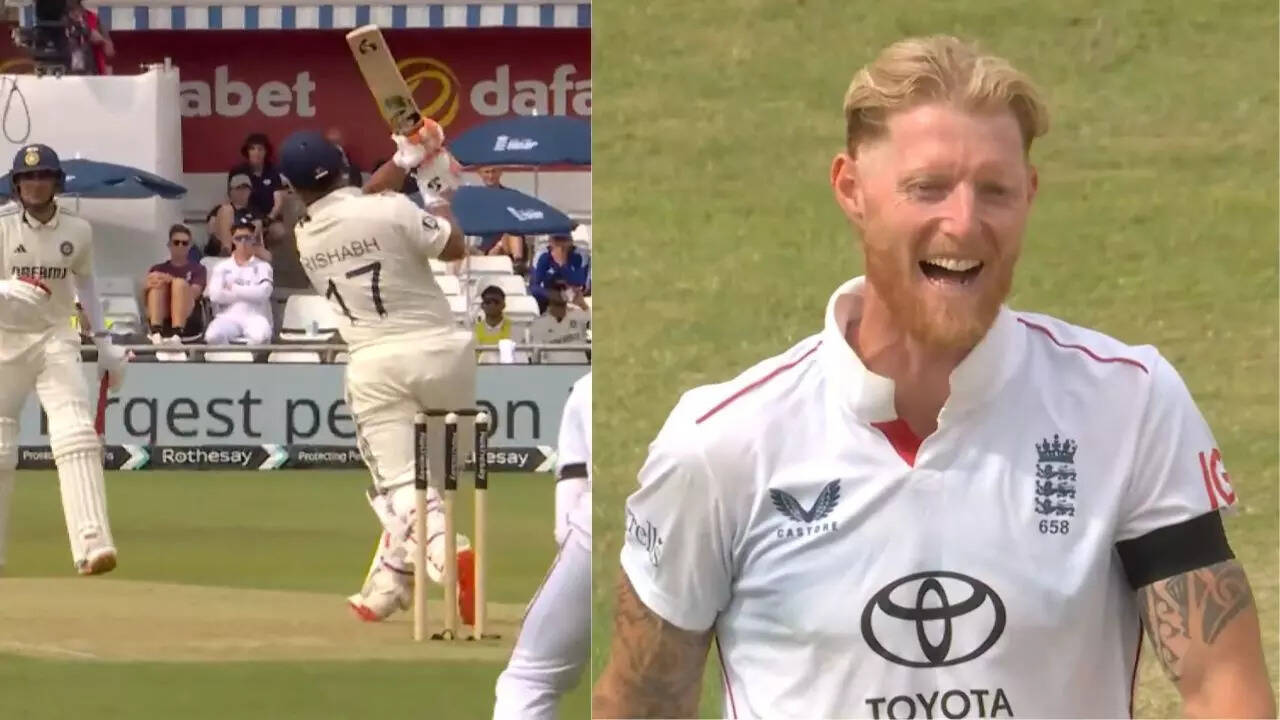 Watch: Stokes bursts out laughing after Pant smacks him down the ground for four