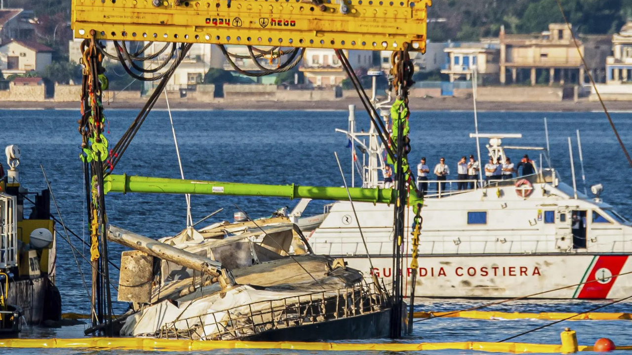 Superyacht 'Bayesian': British luxury yacht that sank in storm lifted off Sicilian coast; probe underway