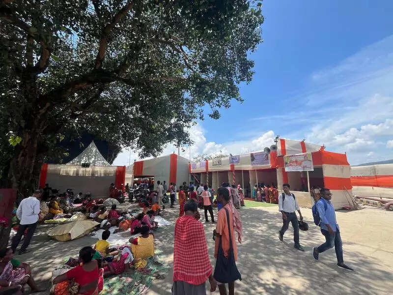 Devotees set up makeshift tents near Bhootnath temple