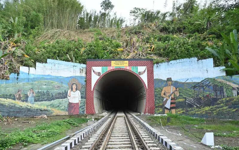 Murals of Mizo heritage add colour to Bairabi-Sairang railway tunnels