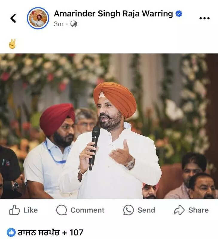 Warring uploads post with V-sign, deletes it in minutes