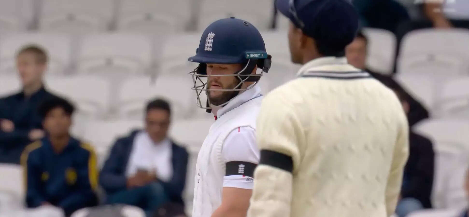 India and England players wearing black armbands during the first Test at Headingley, Leeds. (Jiostar)