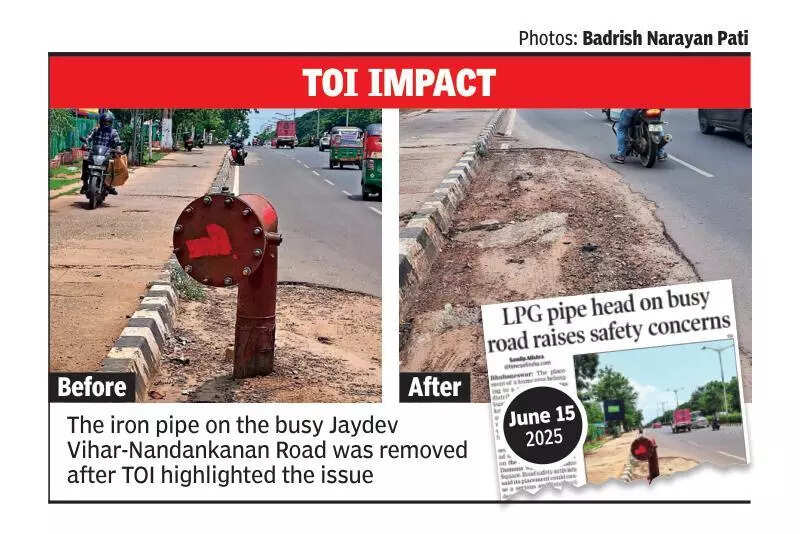 Authorities remove LPG pipe head from busy city artery
