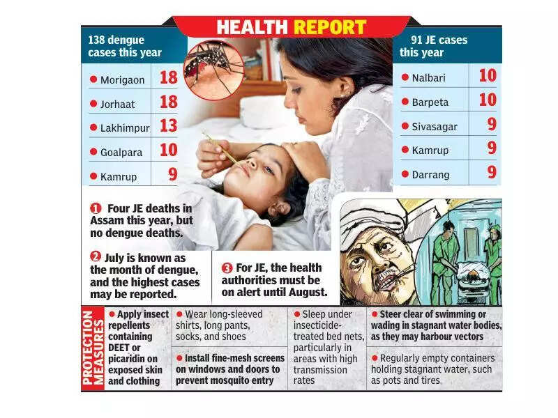 Dengue & JE cases rise in Assam post floods