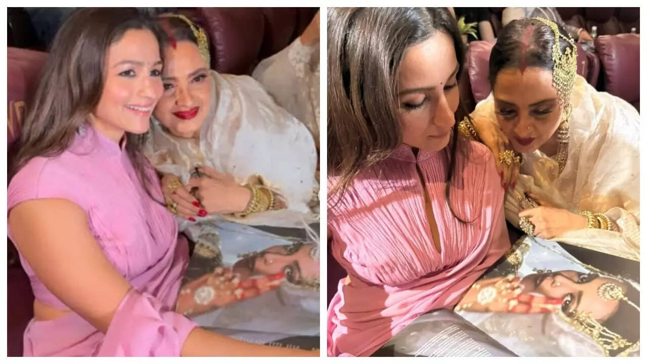 Alia poses with Rekha as she recreates her Silsila look