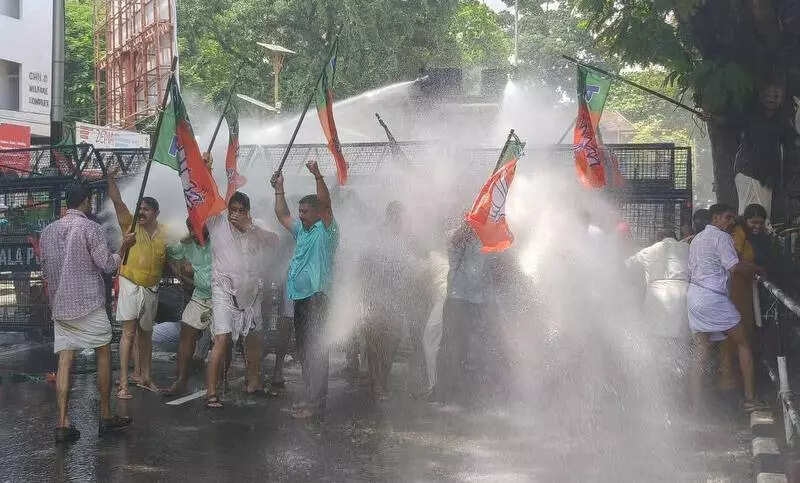 BJP councillors, police clash during march to corporation office over laptop graft allegation