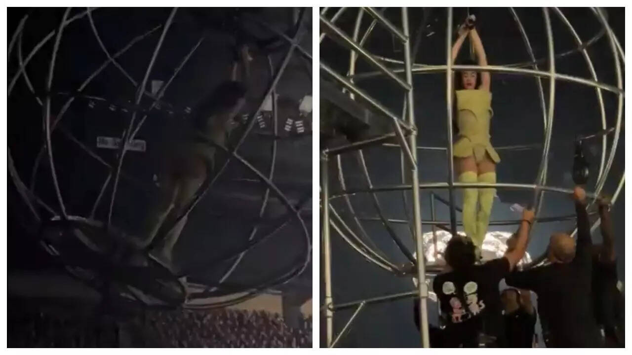 Katy Perry almost FALLS as prop malfunctions- WATCH