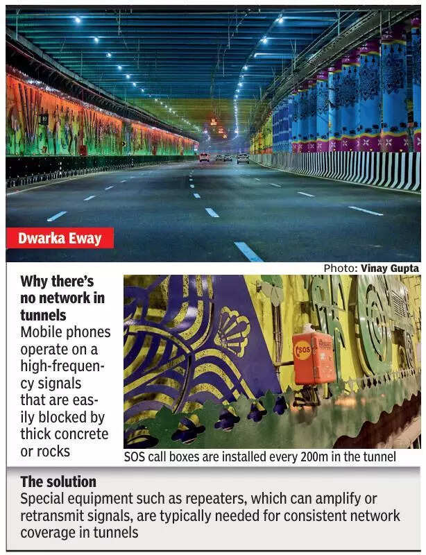 Opened a month ago, no mobile signal in Dwarka e-way tunnel