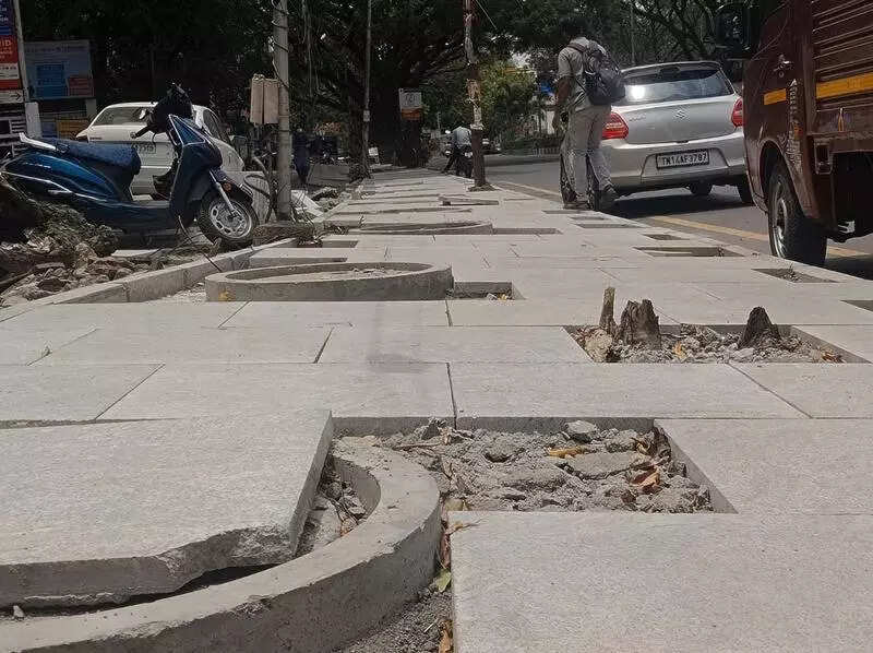 Adyar pavement work drags on for 2 months