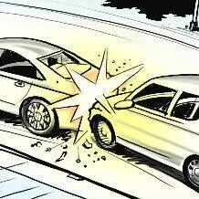 Close call for commuters as buses collide on flyover in Faridabad