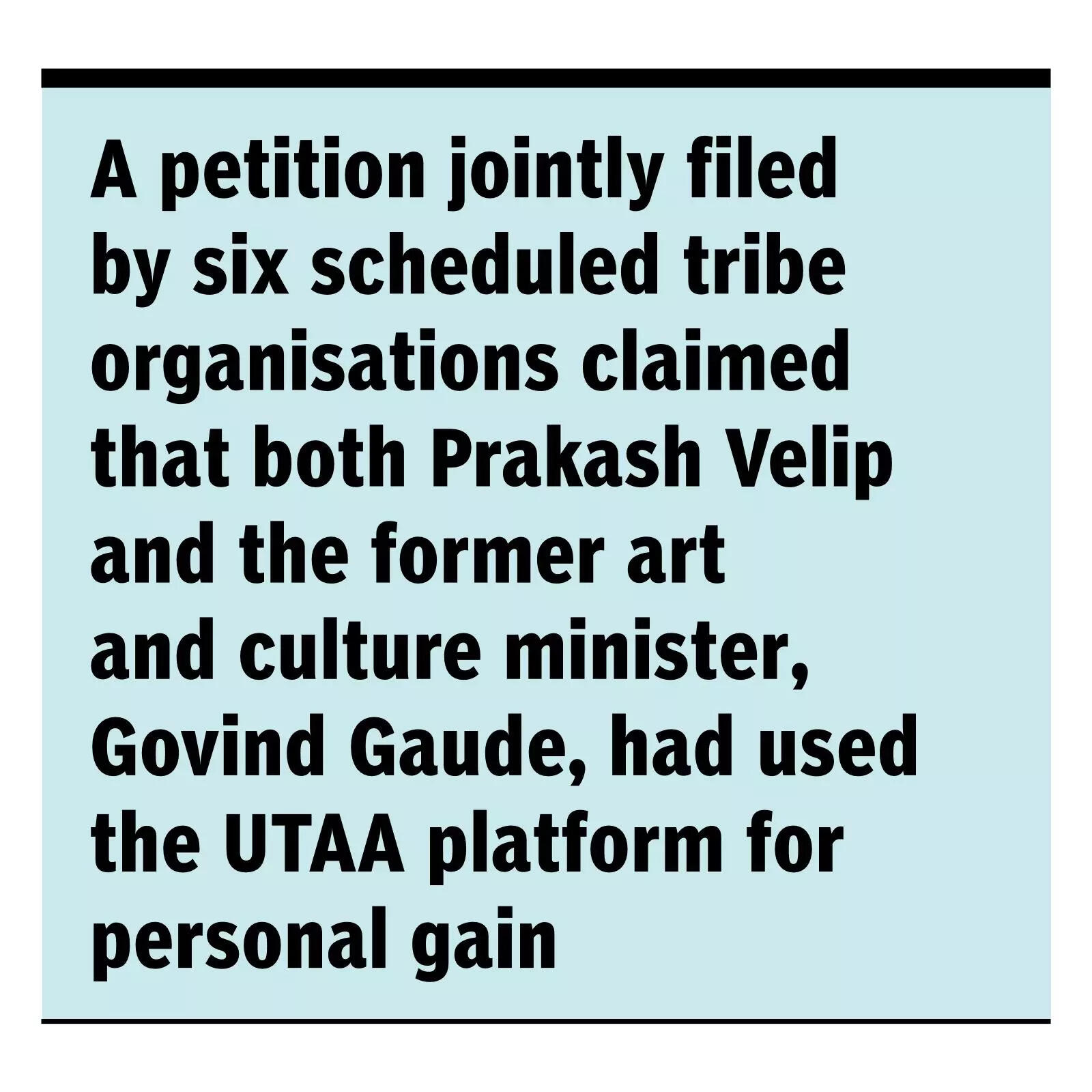 Former MLA Velip barred from acting as UTAA president