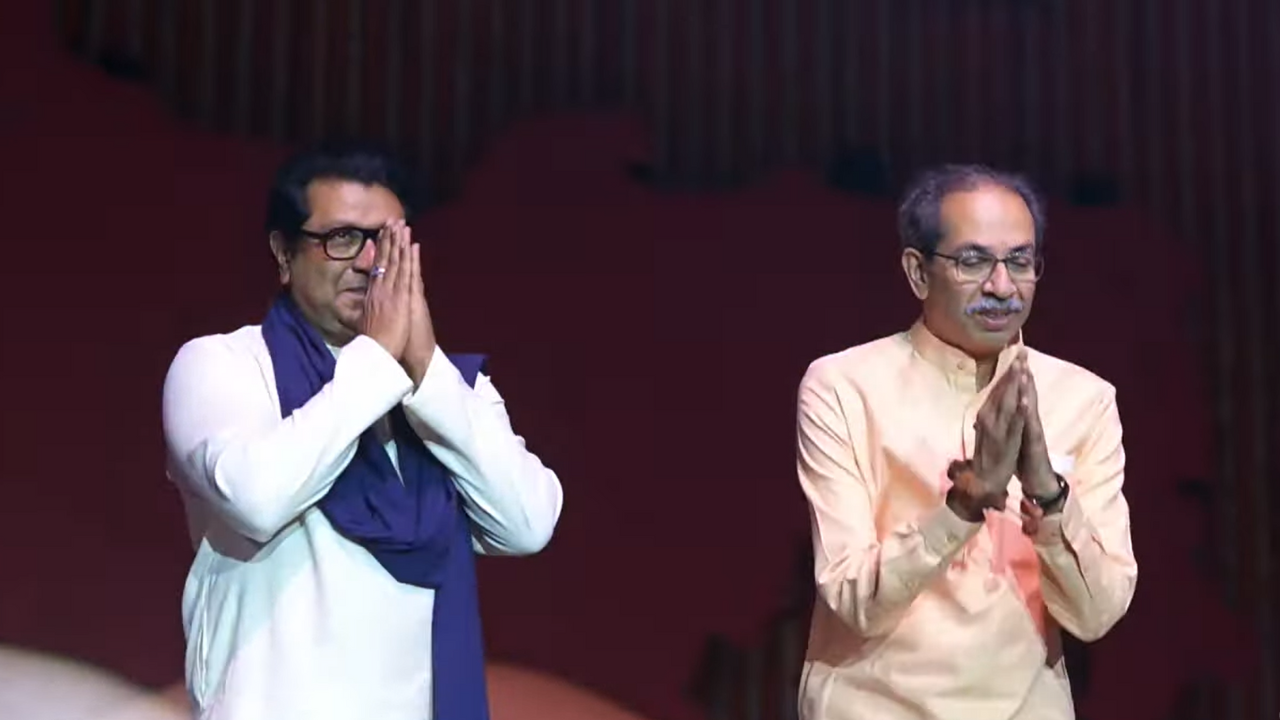 Language row: ‘Fadnavis did what Balasaheb could not,’ says Raj Thackeray at ‘victory’ rally with Uddhav