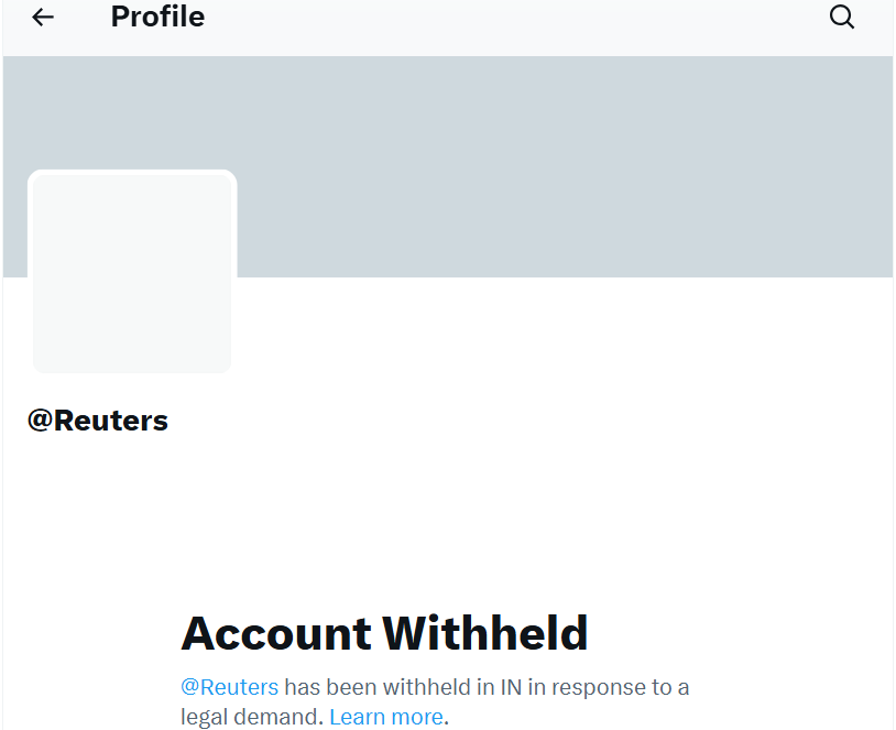 ‘Account withheld’: Reuters X handle blocked in India over ‘legal demand’; Musk-owned platform asked to explain