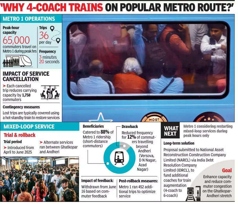 Tech snag sparks chaos along Metro 1,train cancellation leads to overcrowding