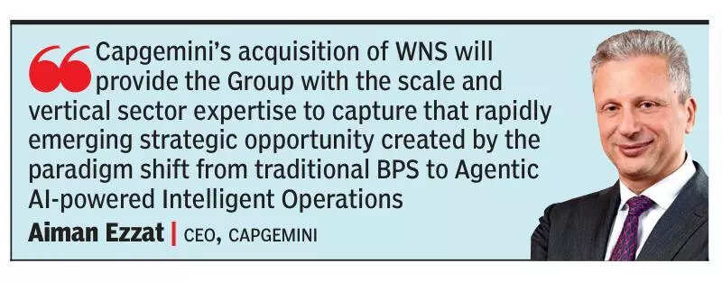 Capgemini acquires WNS for $3.3bn to scale up expertise